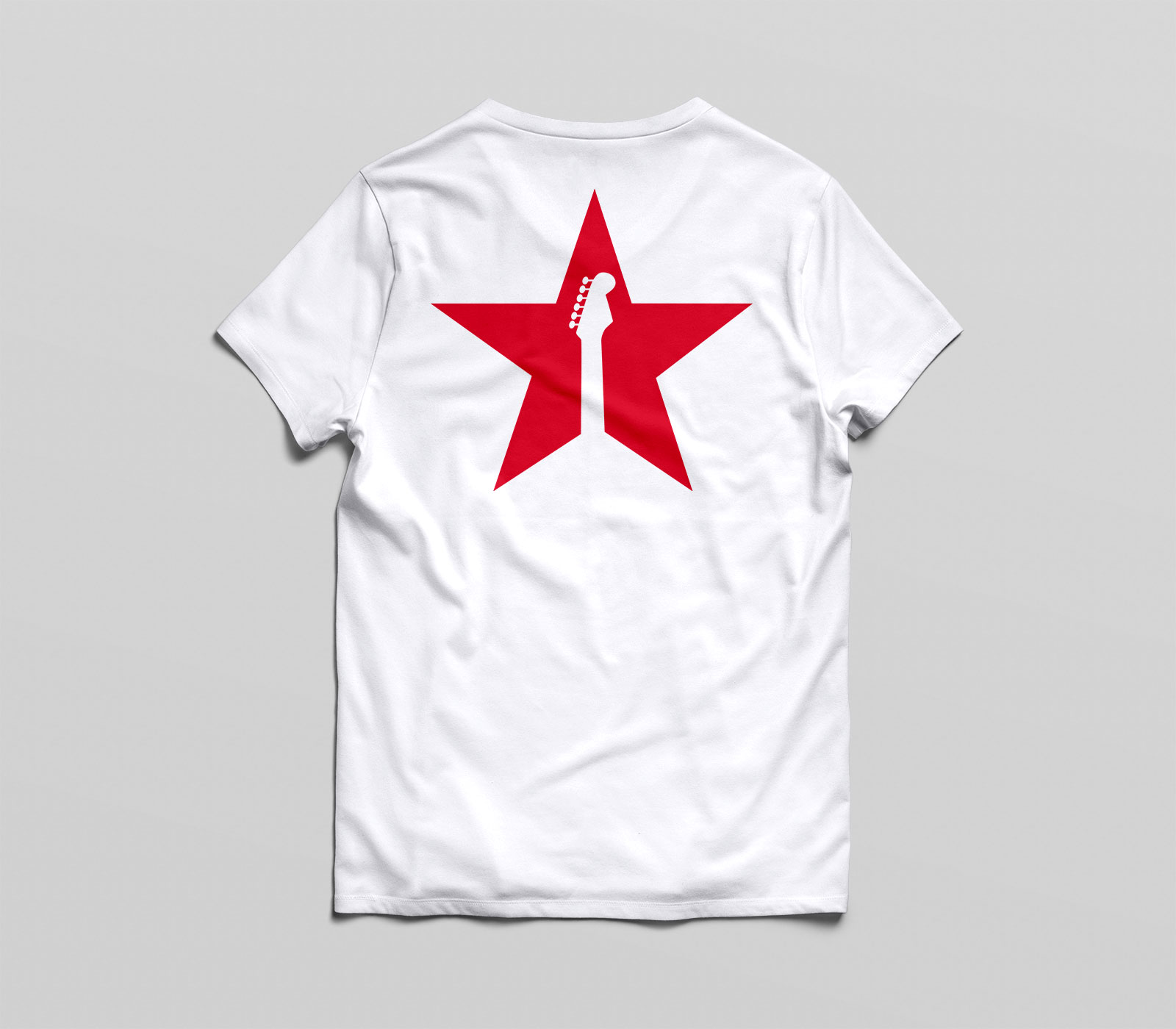 red star tee white back